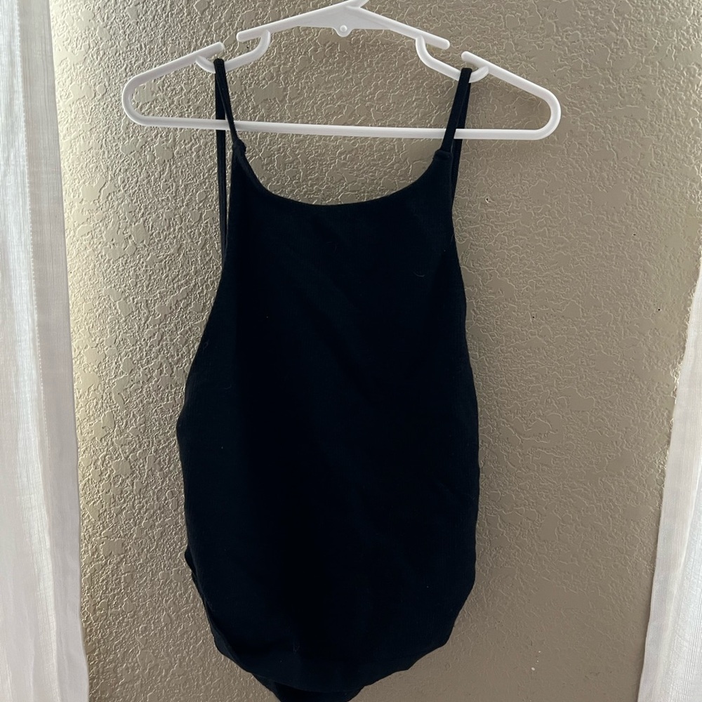Black Spaghetti Strap Bodysuit
